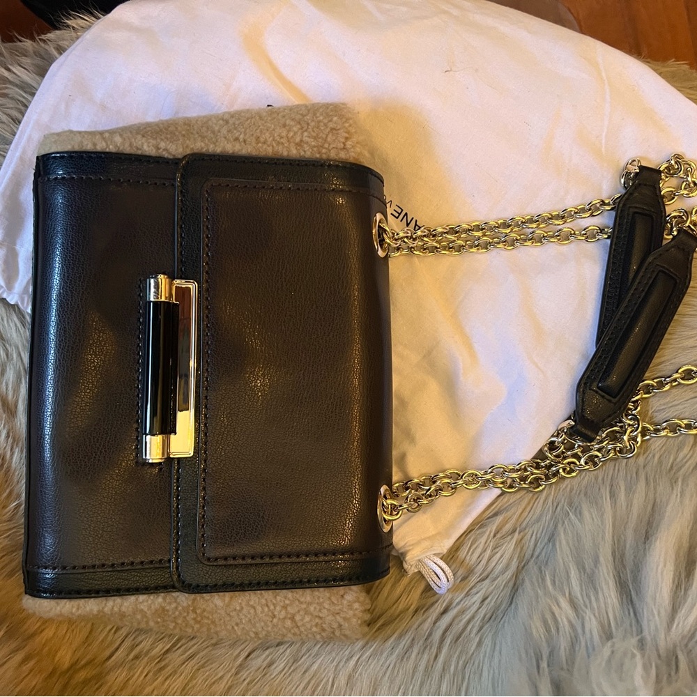 Shearling & Leather Diane Von Furstenberg Small Shoulder Bag Luxury Ranchwear - Picture 10 of 10